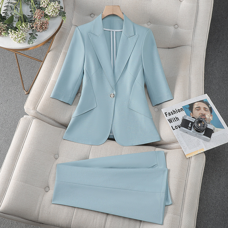 Blue women's blazer2025New Sum - High End Women'S Formal Wear review and price