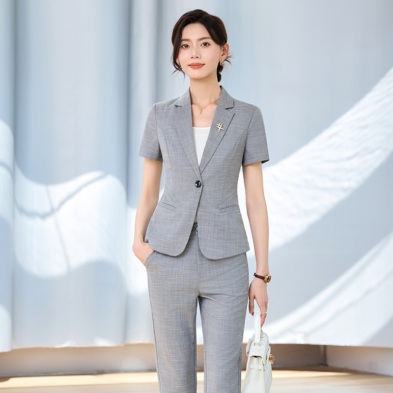 Women's short-sleeved suit set - Women Formal Wear For Interview review and price